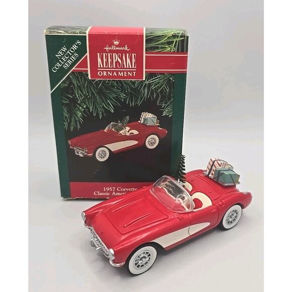 1991 Hallmark Ornament 1957 Chevrolet Corvette Classic American Cars New U12 - Picture 1 of 10
